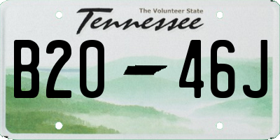 TN license plate B2046J