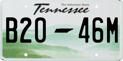 TN license plate B2046M