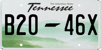 TN license plate B2046X