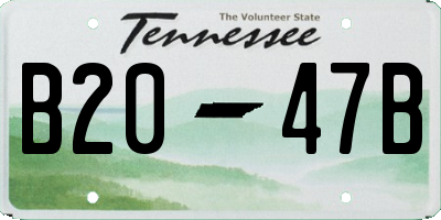 TN license plate B2047B