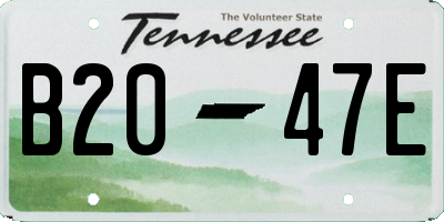 TN license plate B2047E