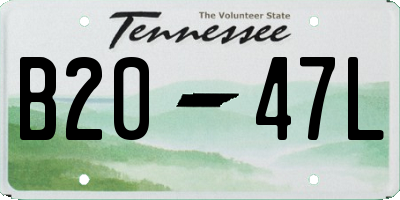 TN license plate B2047L
