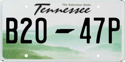TN license plate B2047P