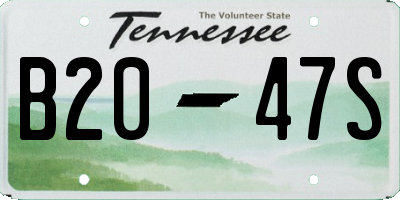 TN license plate B2047S
