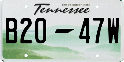 TN license plate B2047W