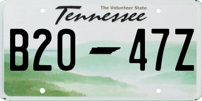 TN license plate B2047Z