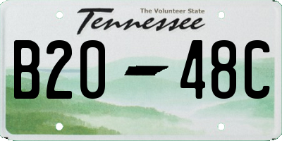 TN license plate B2048C