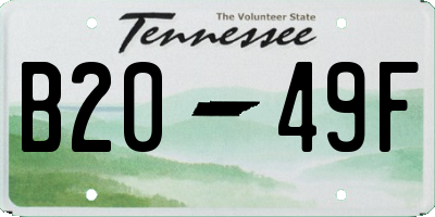 TN license plate B2049F