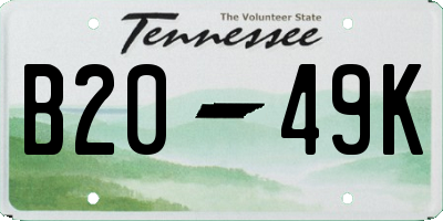 TN license plate B2049K