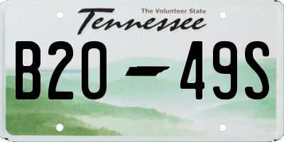 TN license plate B2049S