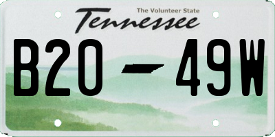 TN license plate B2049W