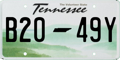 TN license plate B2049Y