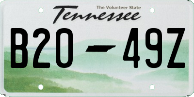 TN license plate B2049Z