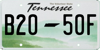 TN license plate B2050F