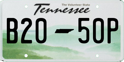 TN license plate B2050P