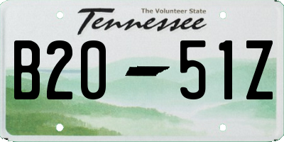 TN license plate B2051Z