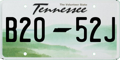 TN license plate B2052J