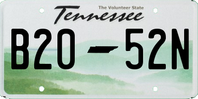 TN license plate B2052N