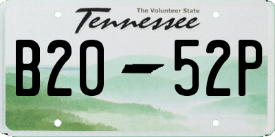 TN license plate B2052P