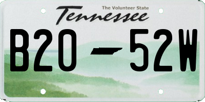 TN license plate B2052W