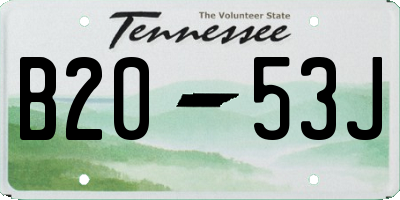 TN license plate B2053J