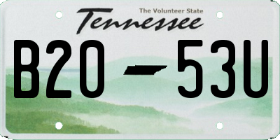 TN license plate B2053U