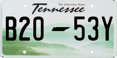 TN license plate B2053Y