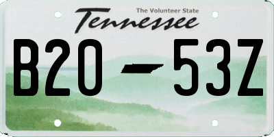 TN license plate B2053Z