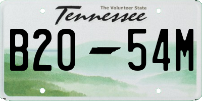 TN license plate B2054M