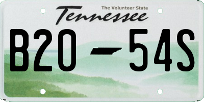 TN license plate B2054S