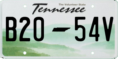 TN license plate B2054V