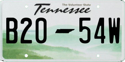 TN license plate B2054W
