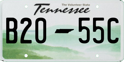 TN license plate B2055C