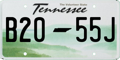 TN license plate B2055J