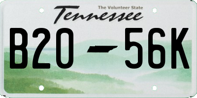 TN license plate B2056K