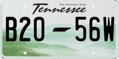 TN license plate B2056W