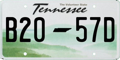TN license plate B2057D