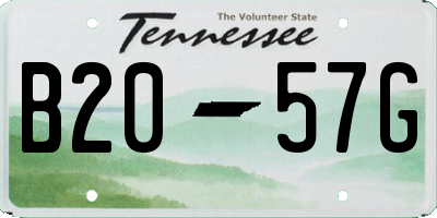TN license plate B2057G