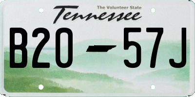 TN license plate B2057J