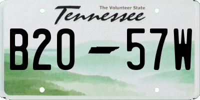 TN license plate B2057W
