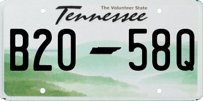 TN license plate B2058Q