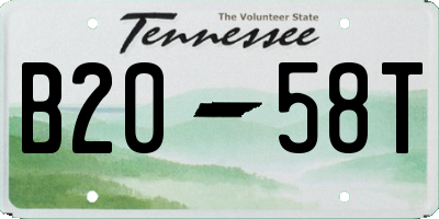 TN license plate B2058T