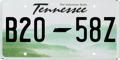 TN license plate B2058Z