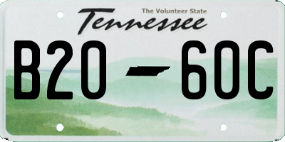 TN license plate B2060C