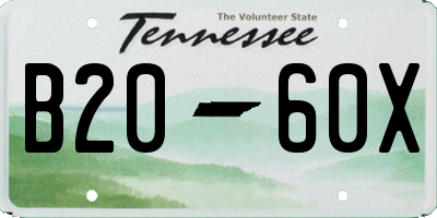 TN license plate B2060X