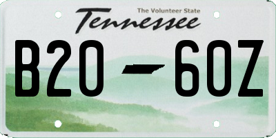 TN license plate B2060Z