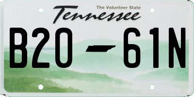 TN license plate B2061N