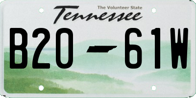 TN license plate B2061W