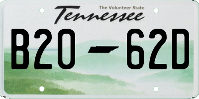 TN license plate B2062D