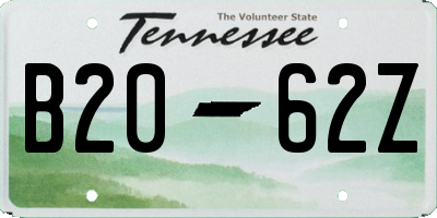 TN license plate B2062Z